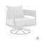 Armen Living Argiope Outdoor Patio Swivel Rocking Chair in Gray Aluminum with Cushions 840254332515 - alternate 6
